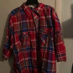 Red plaid button up